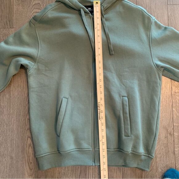 H&M Full Zip Jacket Hooded Women Medium Dark Green Relaxed Fit Pockets. - Picture 11 of 14